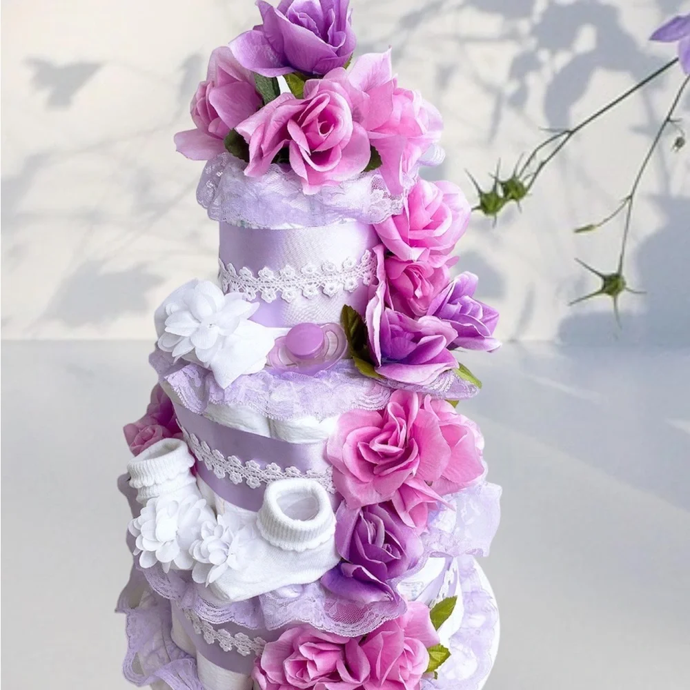 Flowers Easter Diaper Cake